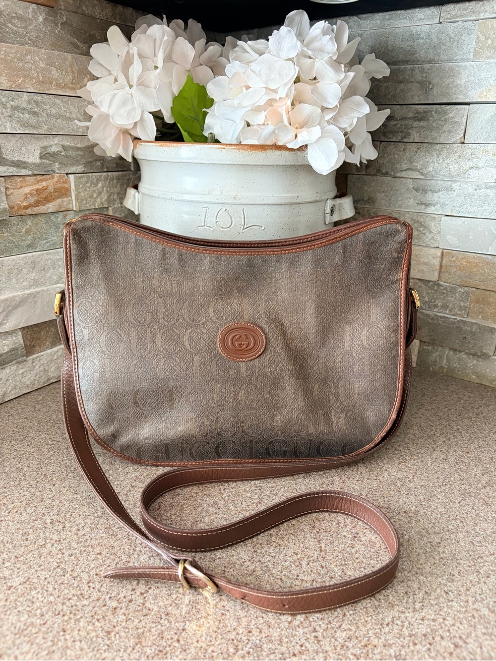 Gucci Monogram Crescent Crossbody